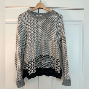Madewell gray, black and white sweater
